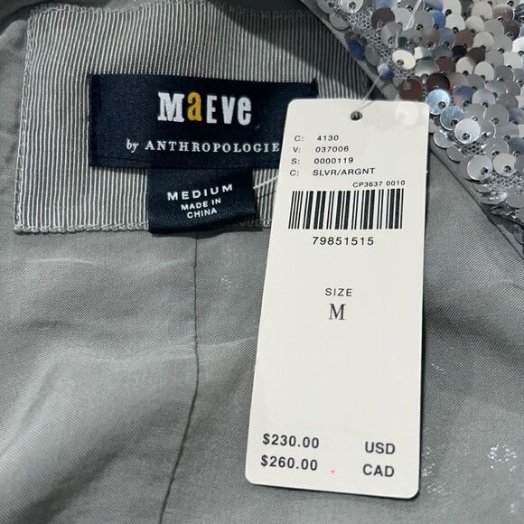 NWT Anthropologie Maeve One-Shoulder Sequin Dress Medium - Picture 11 of 15